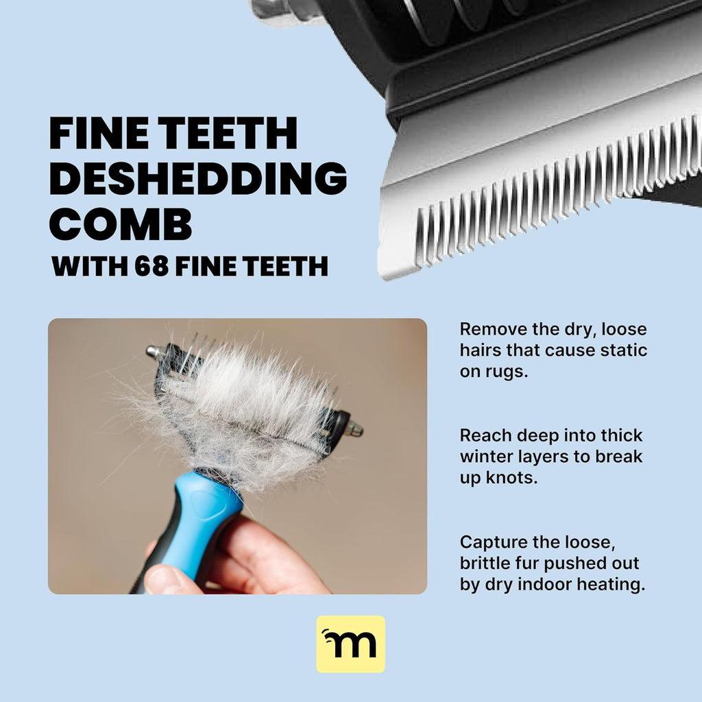 2-In-1 Deshedding Brush & Undercoat Rake for Dogs