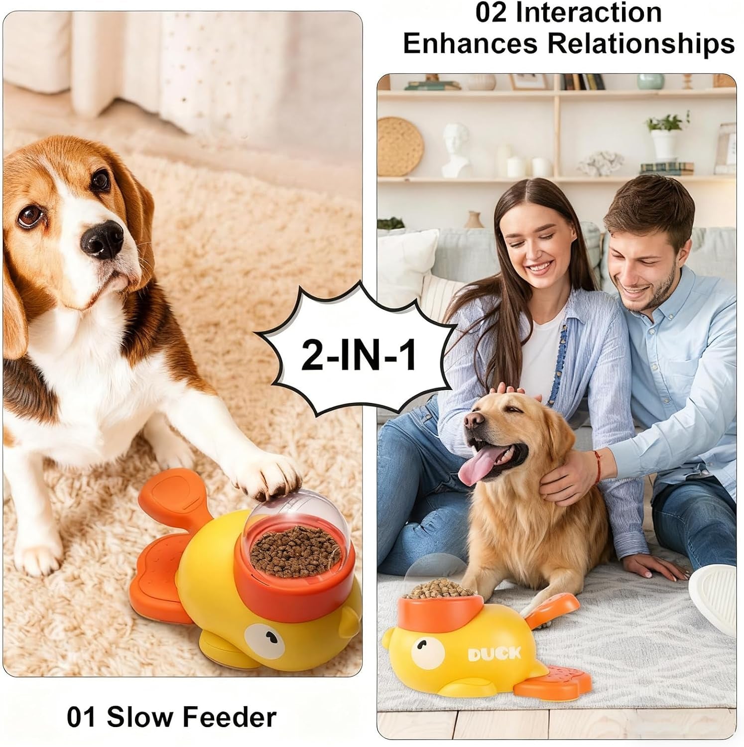 Interactive Treat Dispenser Toy — 2-In-1 Puzzle Slow Feeder